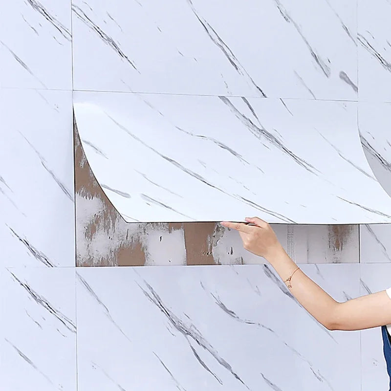 Marble PVC Self-Adhesive Floor Tiles Waterproof Peel Stick Removable