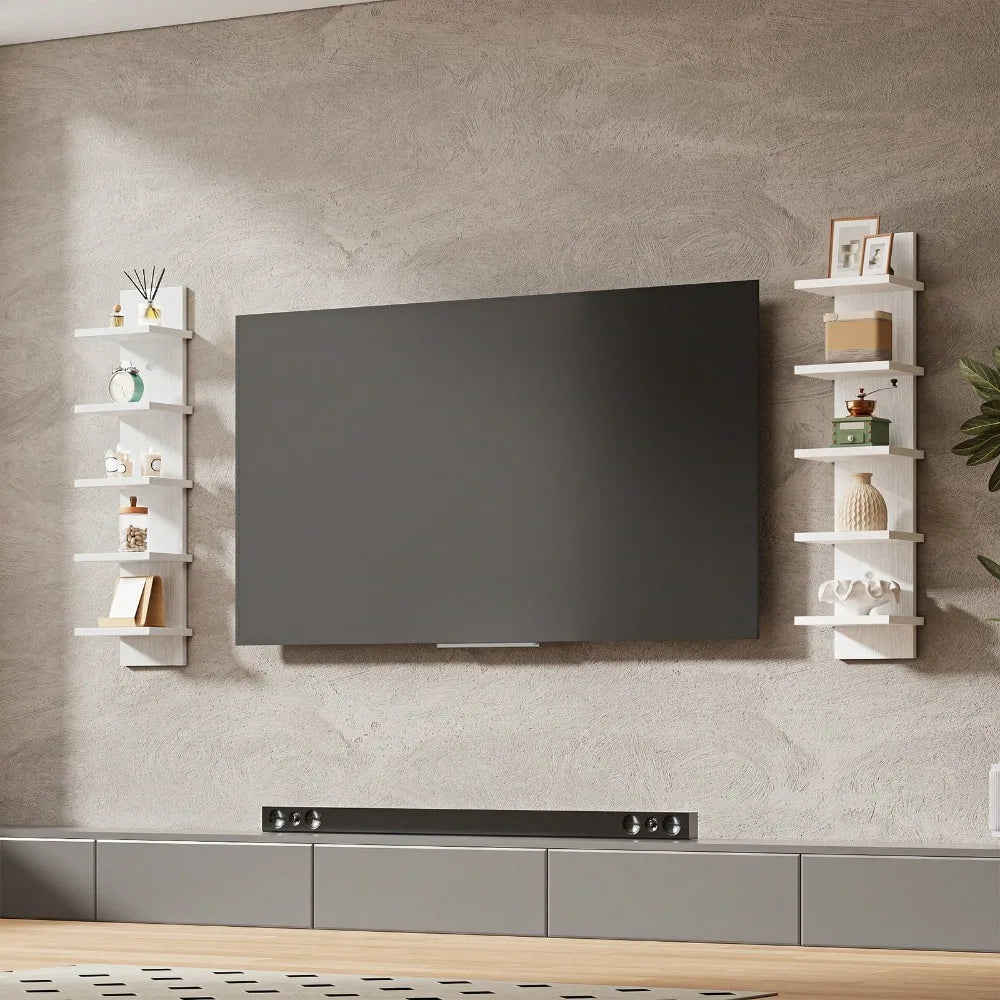 Five-Tier Wall Mounted Shelf Versatile Storage Display Rack For Bedroom