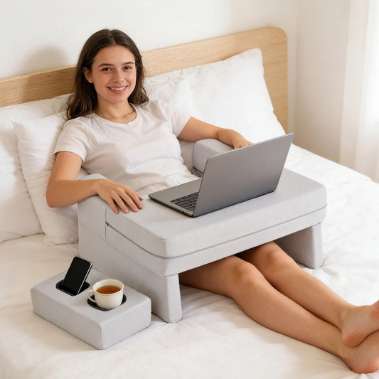 JHK Square Memory Foam Reading Pillow Ergonomic Neck Support