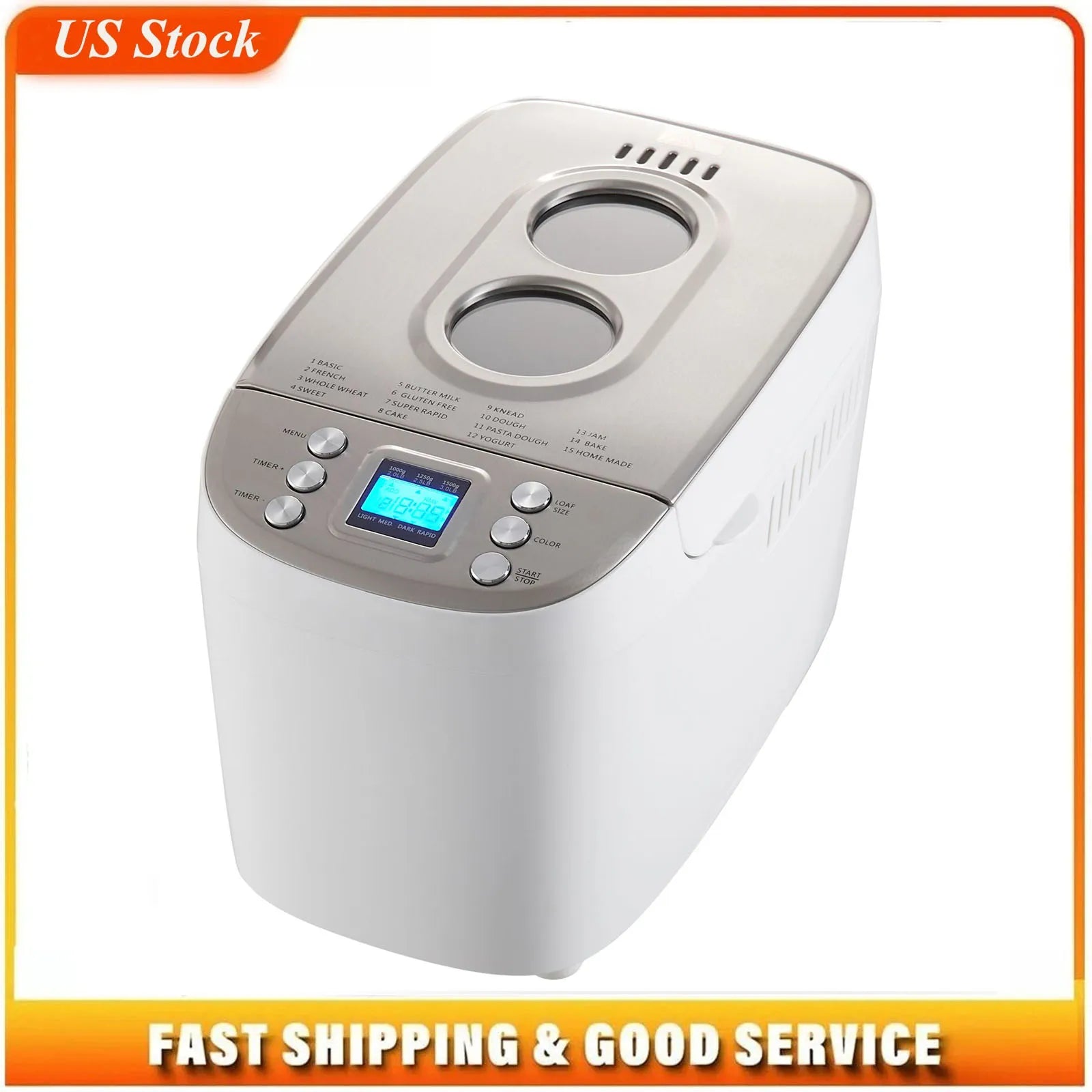 Programmable Automatic Bread Maker For Home Kitchen Baking
