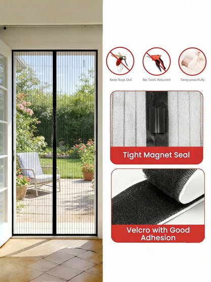 Summer Breathable Magnetic Mosquito Screen Door For Balcony Living Room
