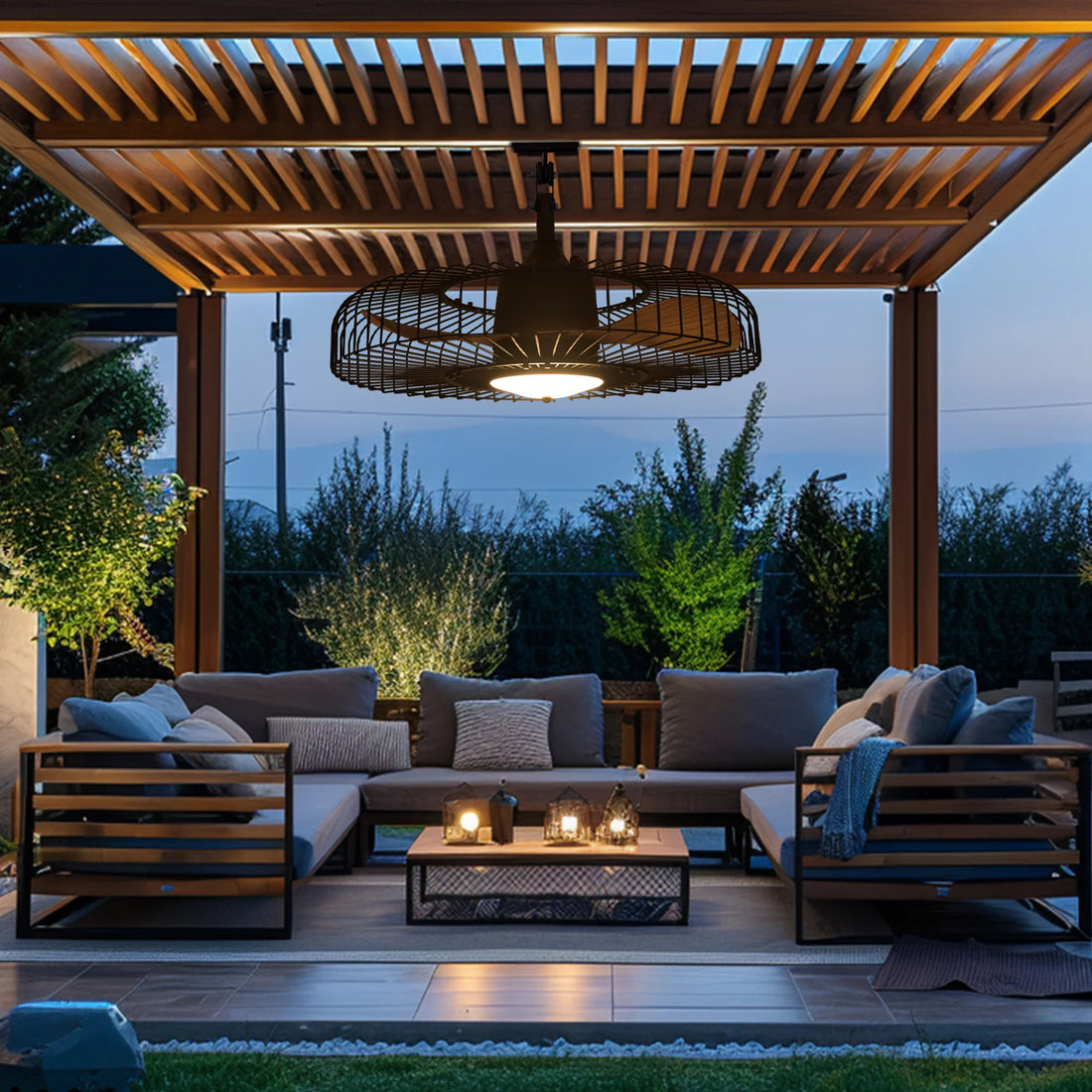 Orison 24 Inch Outdoor Ceiling Fan With Light And Remote