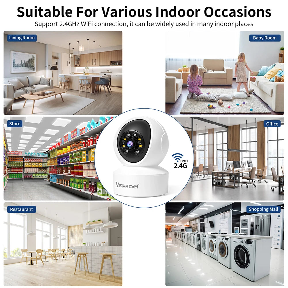 Vstarcam Indoor 360 Security Camera With 1080P Motion Detection