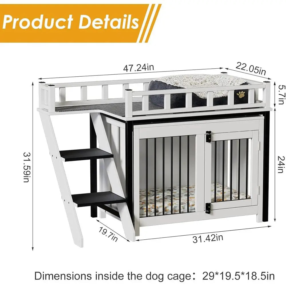 Dog Window Perch Bunk Bed With Stairs And Indoor Storage
