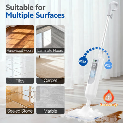 INSE Powerful Steam Mop For Hard Floors And Carpets