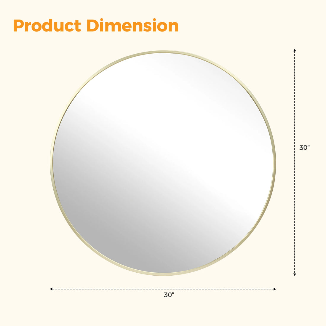 MCQ Round Wall Mirror Shatterproof Bathroom Vanity Mirror