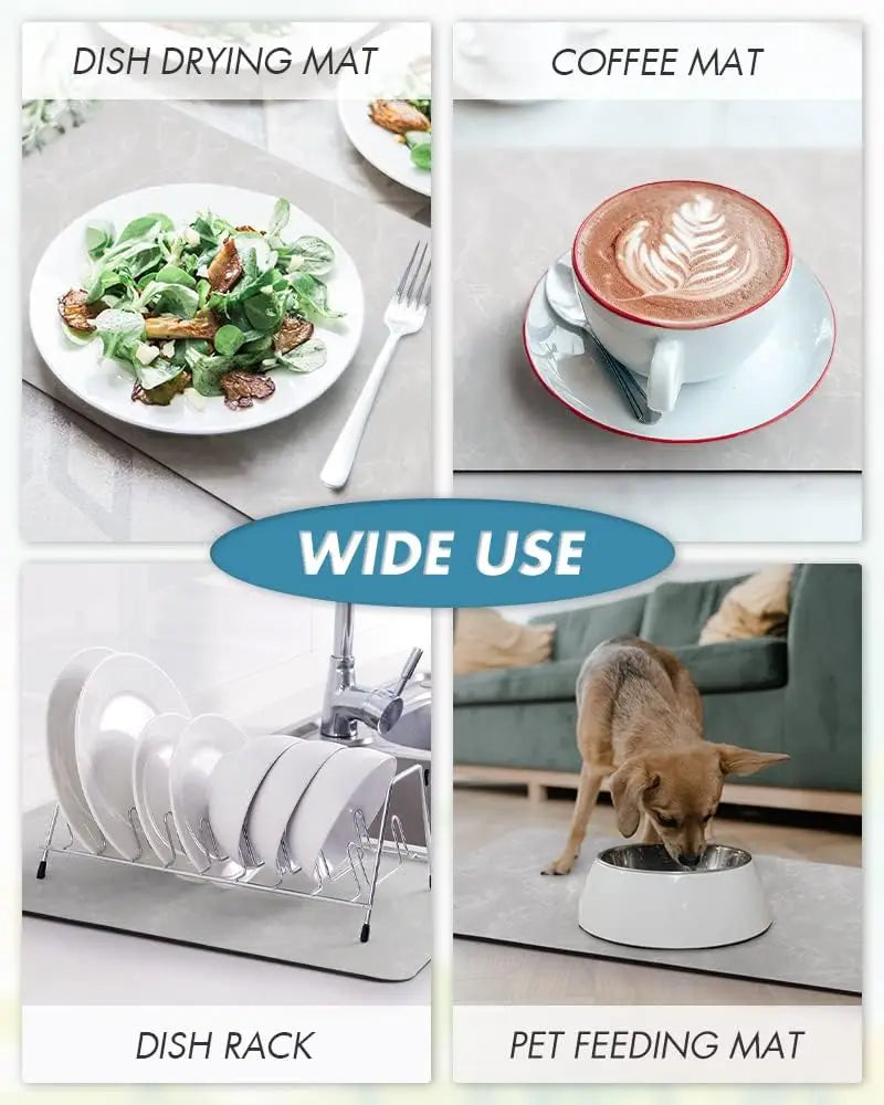 Water Absorbent Coffee Machine Mat With Rubber Backing