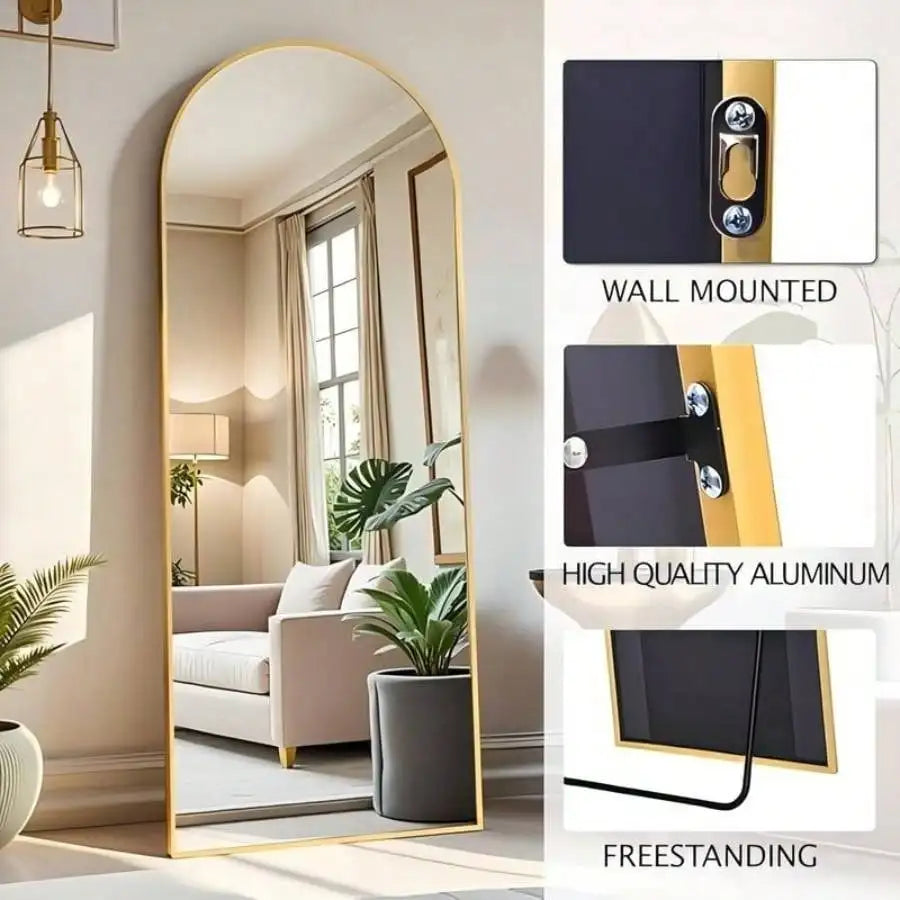 Arched Mirror For Wall And Floor Decor Elegant Home Reflection