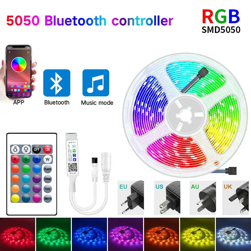 GOOLOOK 30LED RGB LED Strip Light With Bluetooth Controller