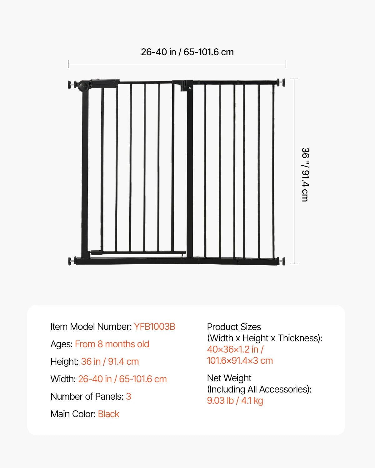 SucceBuy Walk Through Baby And Dog Gate For Home Safety
