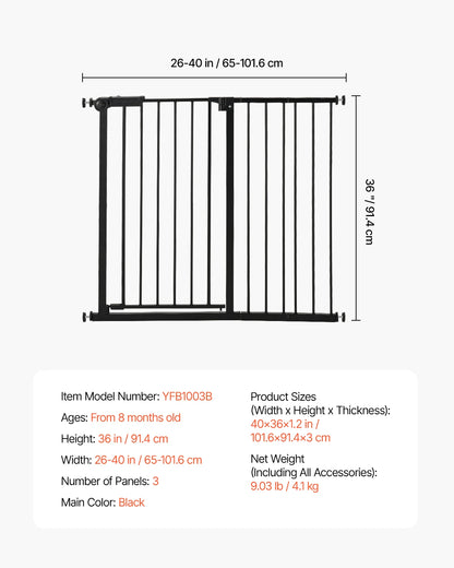 SucceBuy Walk Through Baby And Dog Gate For Home Safety