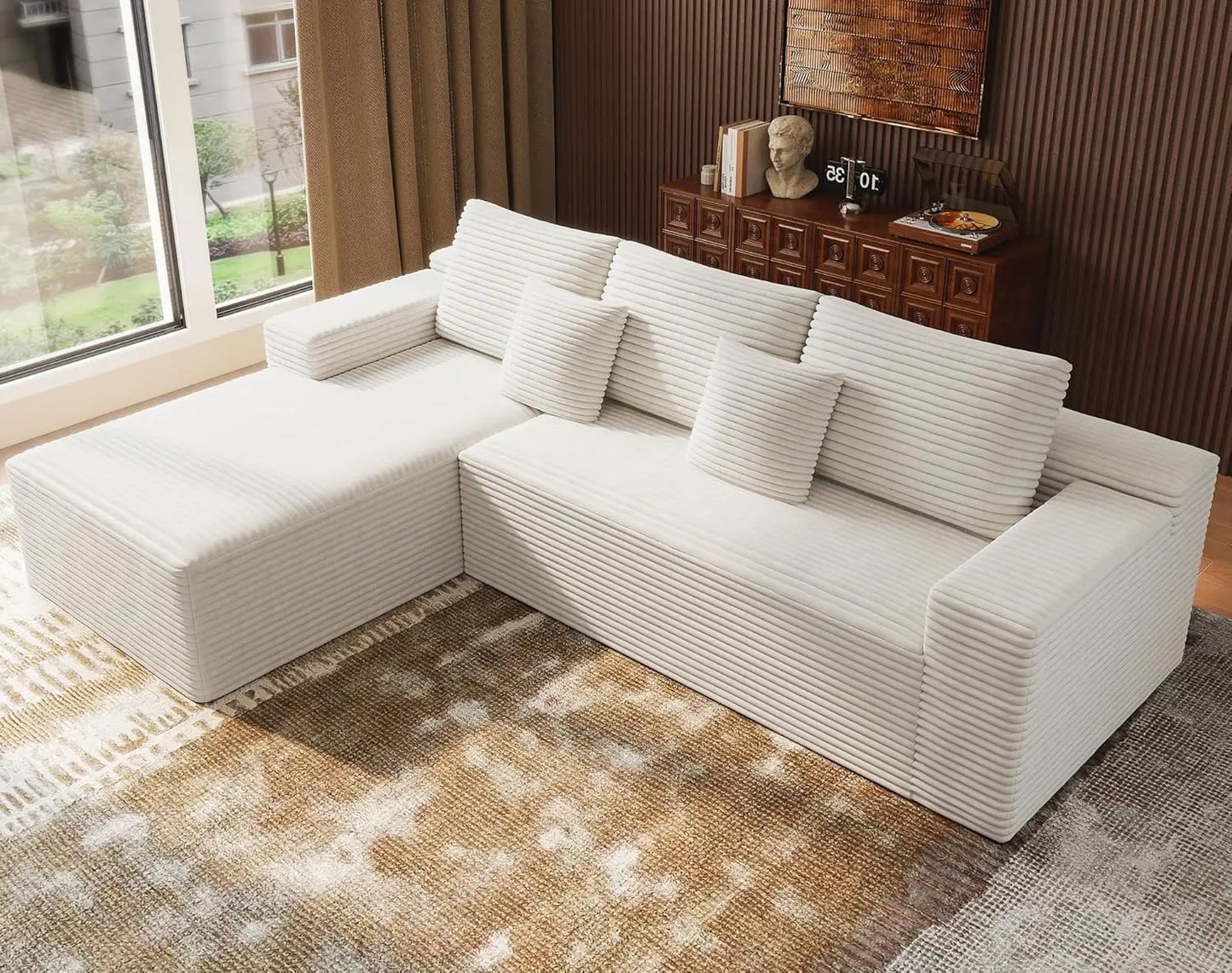 Modular L Shape Sectional Sofa With Deep Seats