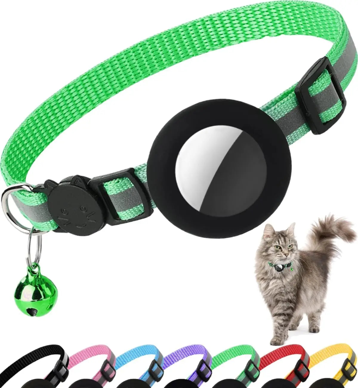 AirTag Cat Collar Breakaway Reflective Kitten Collar With AirTag Holder