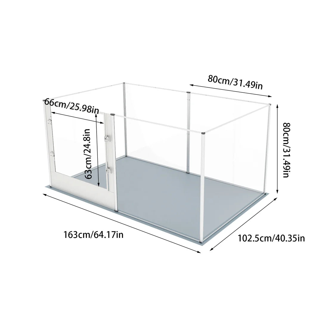 BINGOPAW Clear Acrylic Pet Playpen With Waterproof Floor Pad