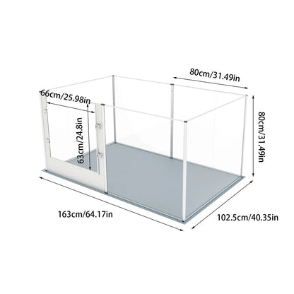 BINGOPAW Clear Acrylic Pet Playpen With Waterproof Floor Pad
