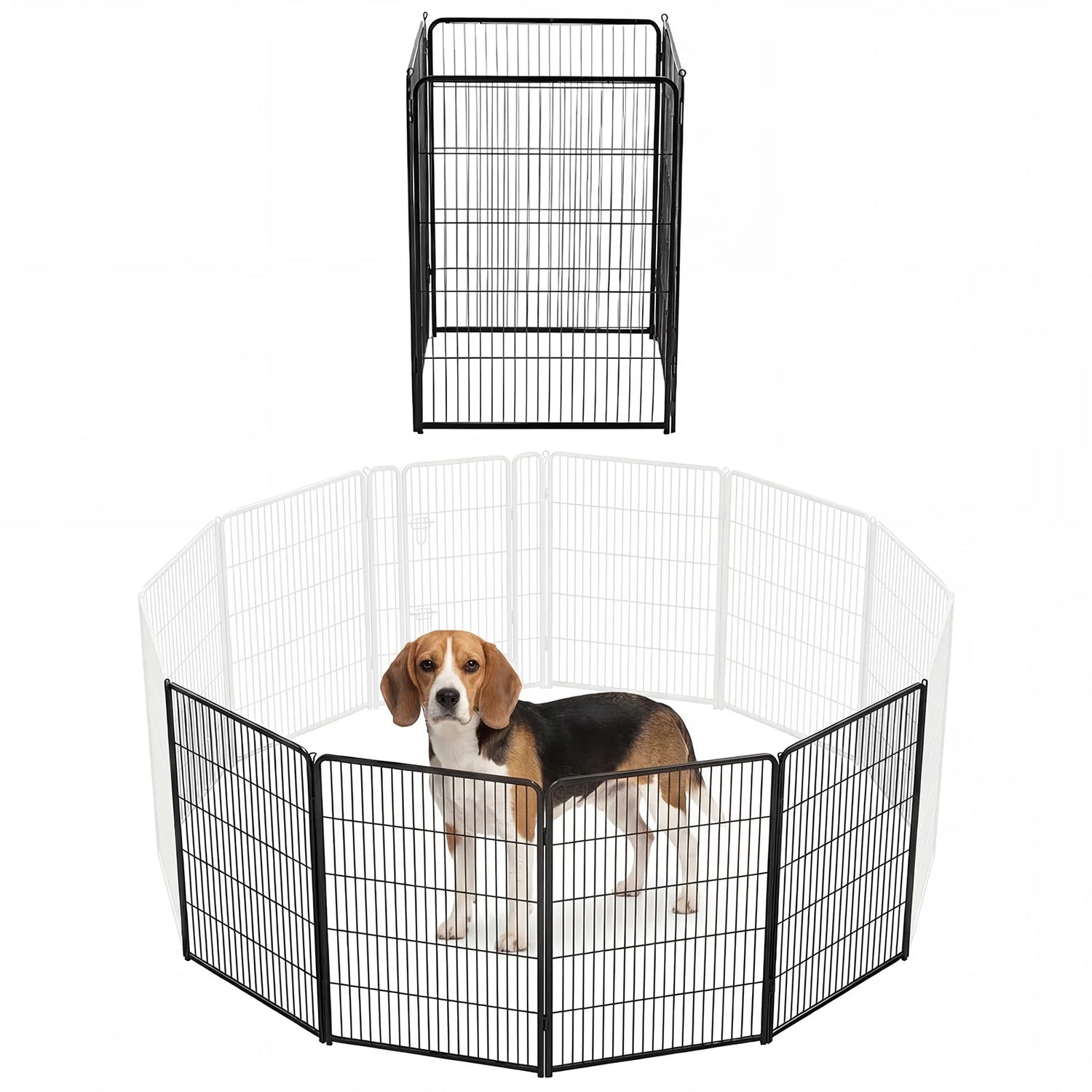 JHK Metal Dog Playpen Fence For Indoor Outdoor Use