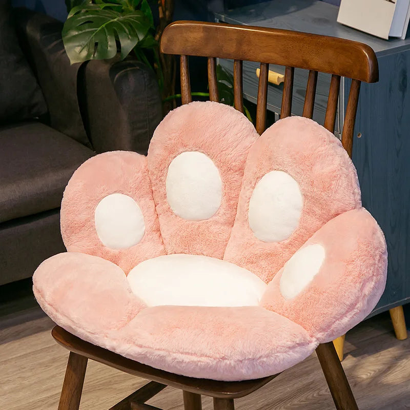 Soft Heart Shaped Cat Paw Plush Cushion