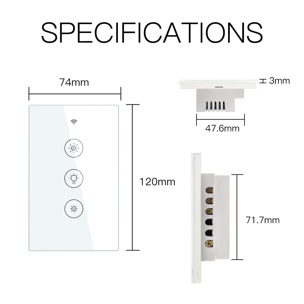 MOESEU LVD WiFi RF Smart Light Dimmer Switch 2/3 Way