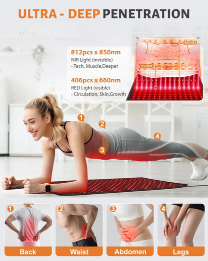 Astarexin LED Red Light Therapy Heating Mat Relieves Pain