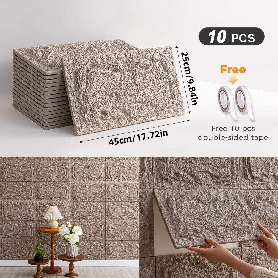 CHEE LYEE 3D Self Adhesive Stone Wall Panels Indoor Outdoor