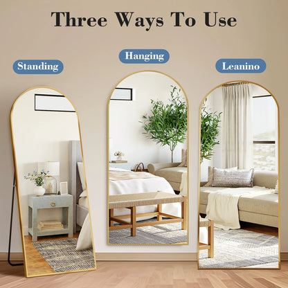 JHK Full Length Mirror With Aluminum Frame Leaning Or Standing