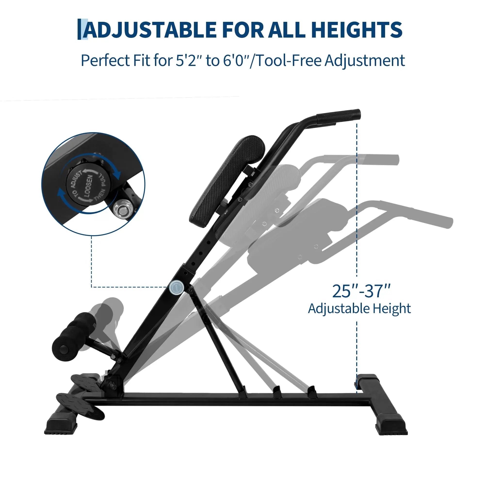 HiMISS Roman Chair Hyperextension Bench For Home Gym Strength Training