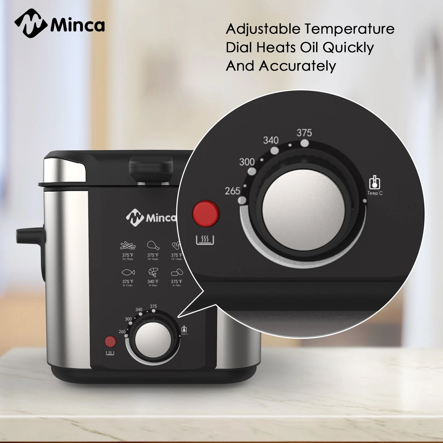 Minca Electric Deep Fryer With Viewing Window And Removable Basket