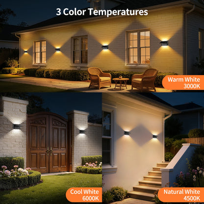 Intelamp Solar LED Wall Lights Outdoor Garden Lamp