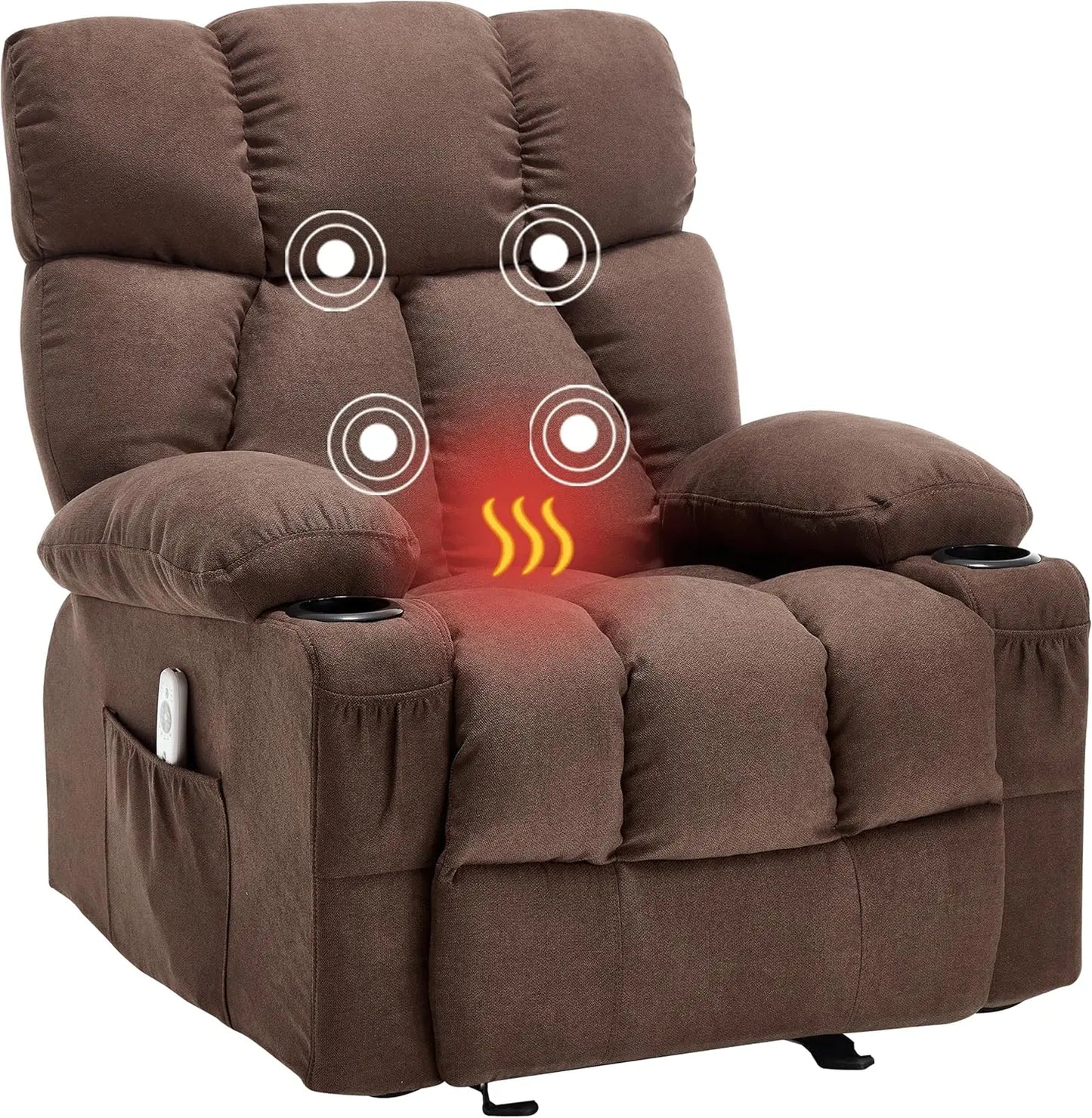 Massage Rocker Recliner Chair With Heat And Vibration Ergonomic Lounge