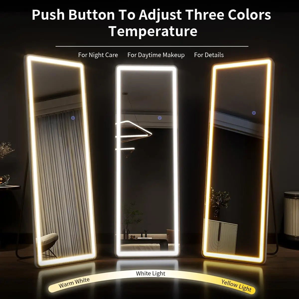 Koonmi Full Length Mirror With Lights Led Floor Mirror Dimmable