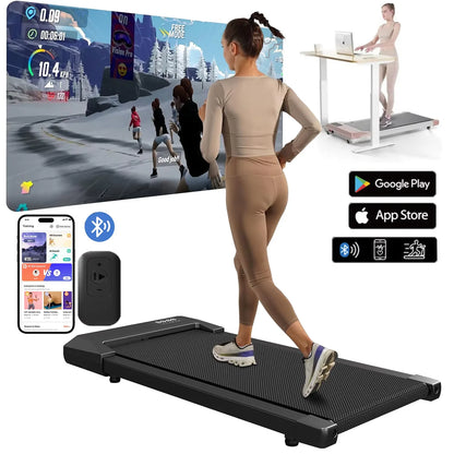 Superun 300lbs Capacity Treadmill 2.5HP 2in1 Walking Running Bluetooth LCD