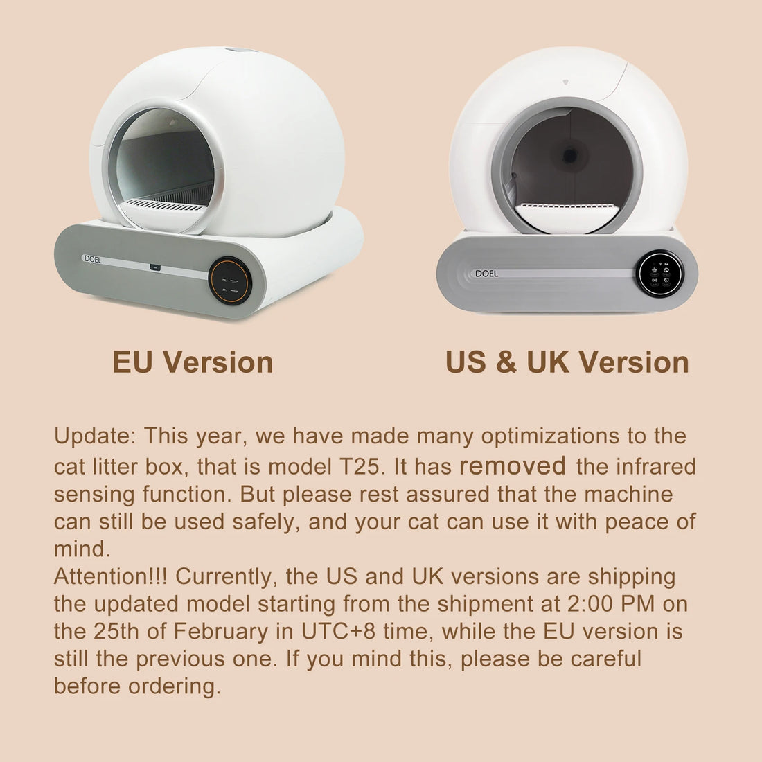 DOEL Self Cleaning Cat Litter Box With App Control WiFi