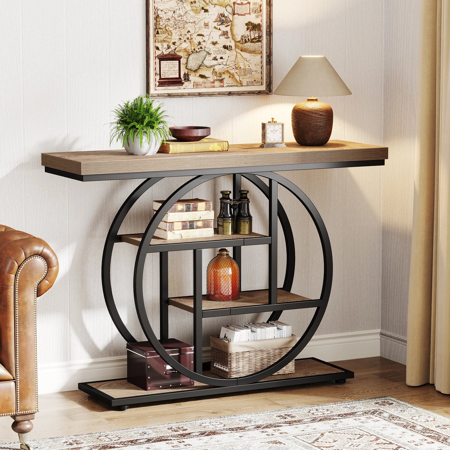 Tribesigns 4-Tier Console Table Industrial Entryway And Living Room