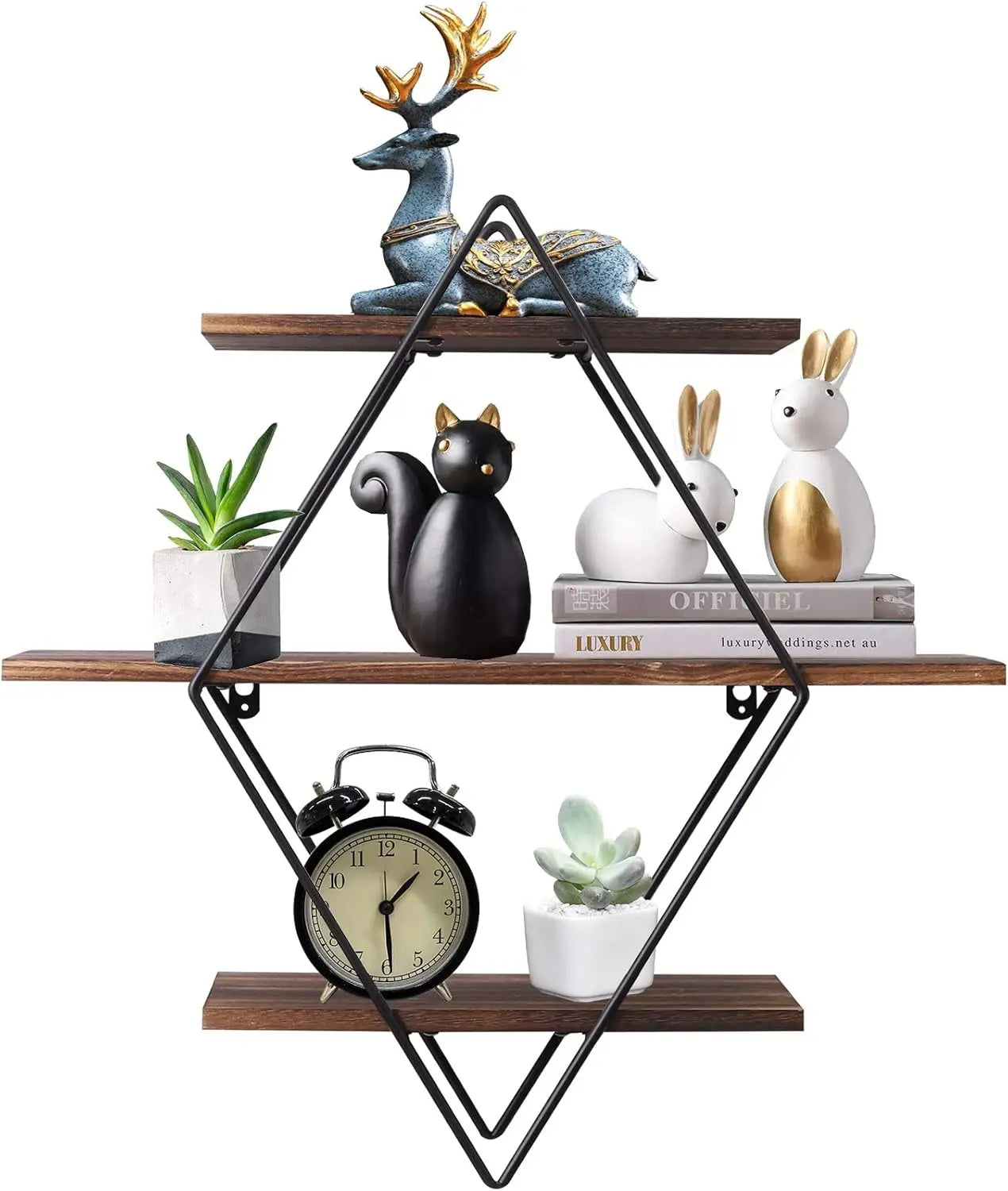 Rustic Wood Wall Mounted Floating Shelves for Kitchen Display