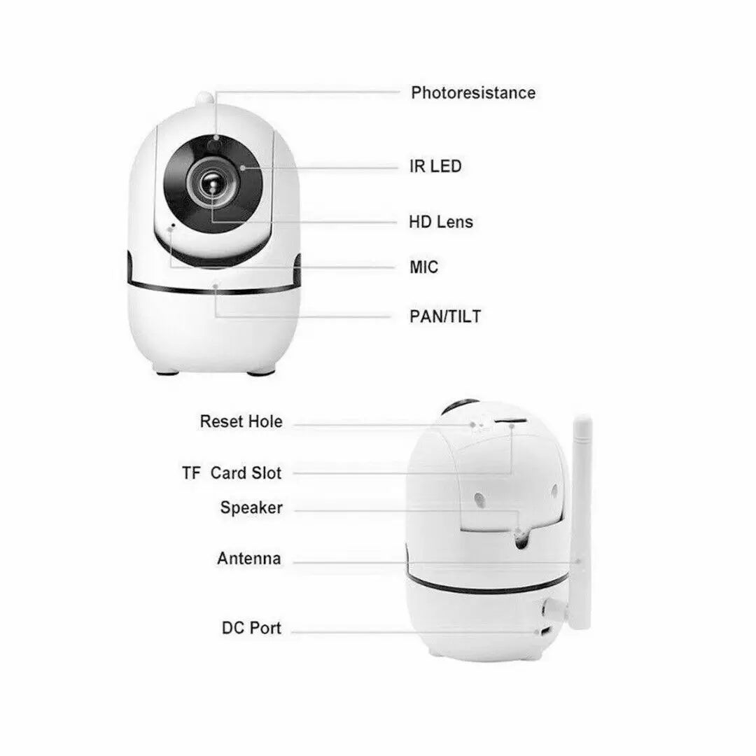 1080P WiFi Indoor Home Security Camera Night Vision