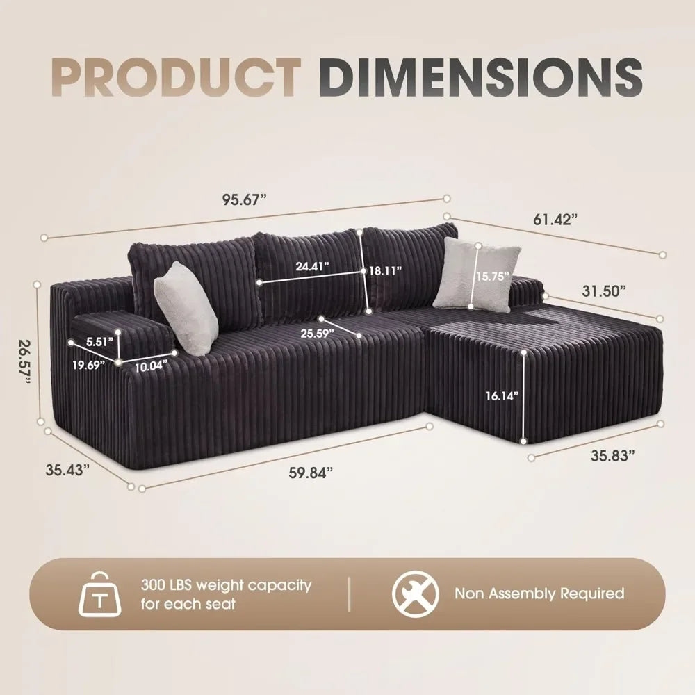 Cloud Modular Sectional Sofa Set With L-Shape Chaise