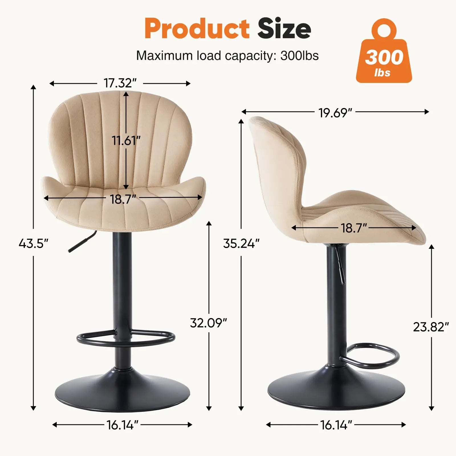 JHK Modern Ergonomic Dining Chairs Set Of Two Pieces