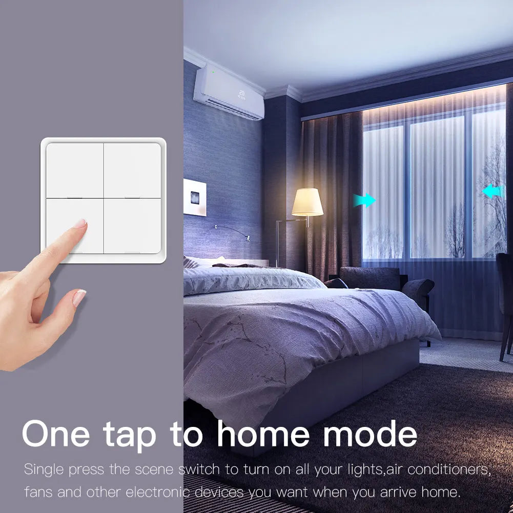 MOES ZigBee 12-Scene 4-Gang Push-Button Controller For Tuya Smart