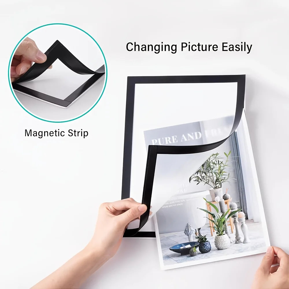 3Pcs Magnetic Wall Frame Set Self Adhesive Photos Notes