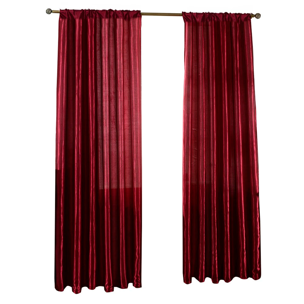 Satin Curtain For Living Room Semi Blackout Drape Panel