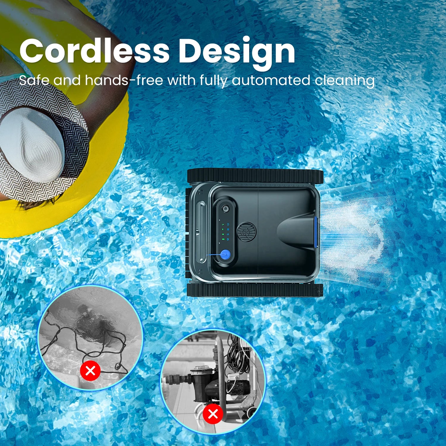 Vastorm Y50S Cordless Robotic Pool Cleaner Self Parking