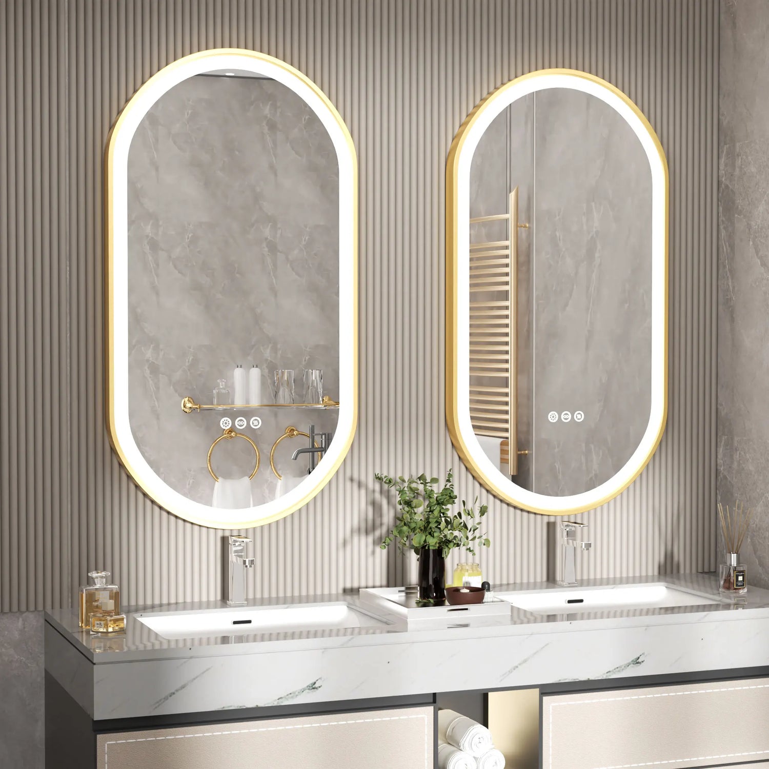 Wisfor LED Oval Vanity Mirror With Stepless Dimmable Light