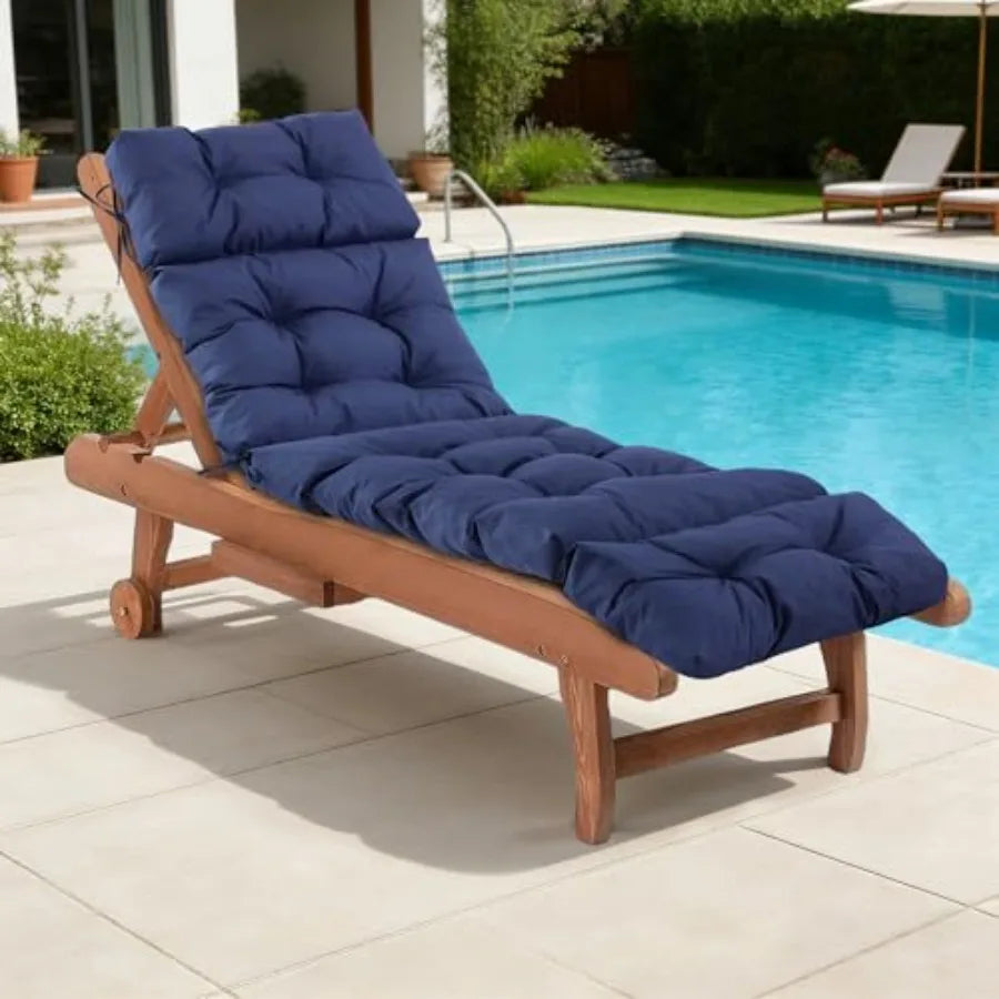 Outdoor Chaise Lounge Cushion Waterproof Fade Resistant For Patio Furniture