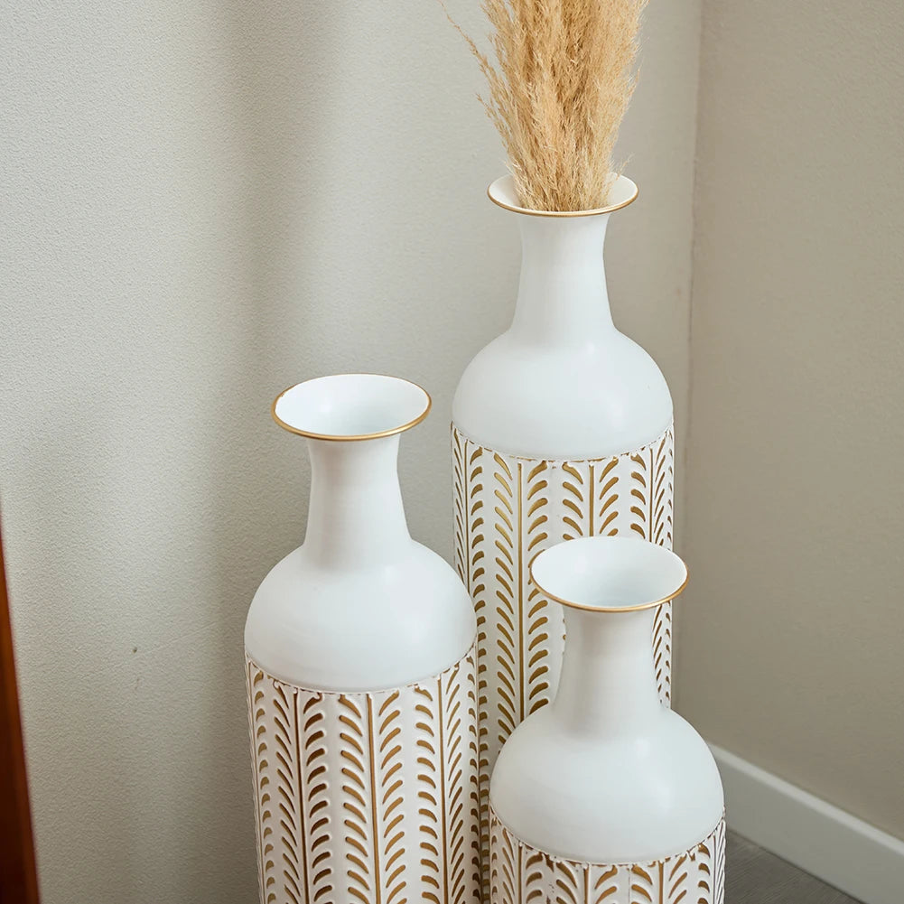 TWISTER.CK Floor Vase Set Modern Metal Decor For Living Rooms