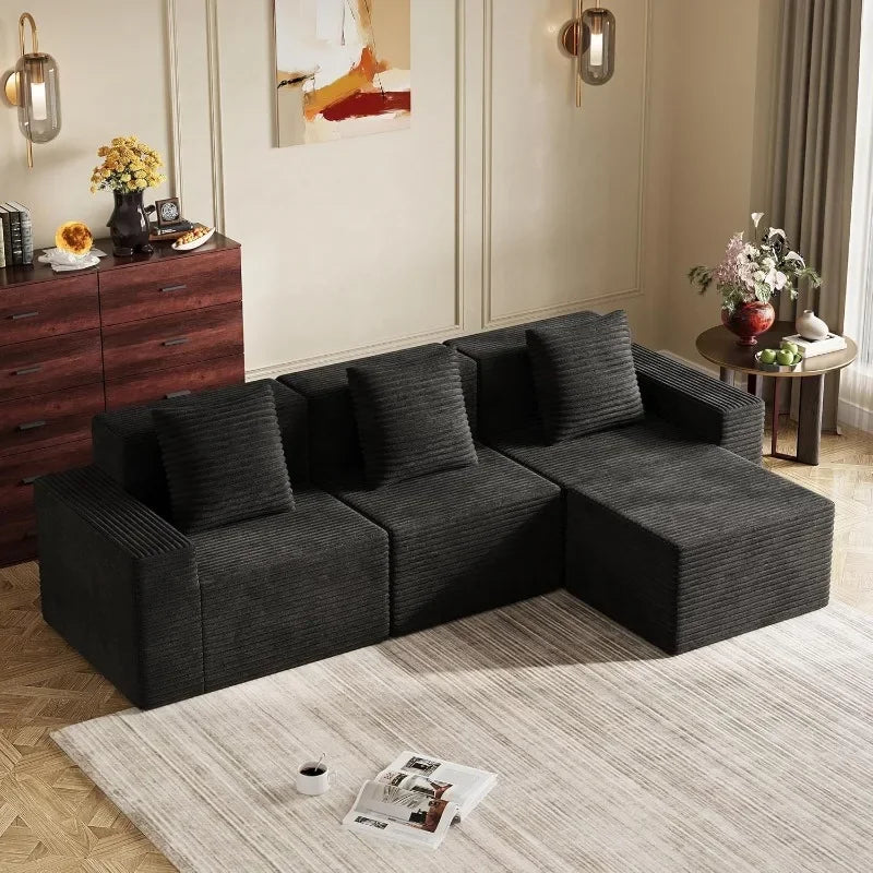 WLIVE U Shaped Sectional Sofa With Storage Chaise Units
