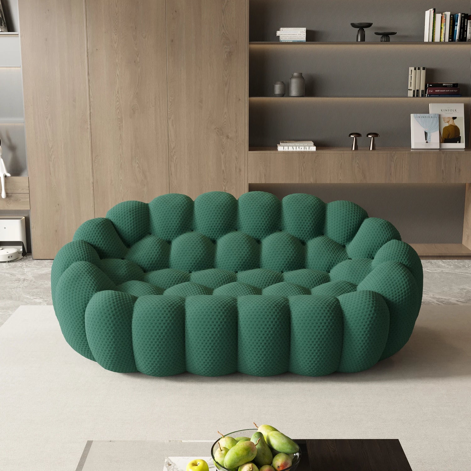 Sdorens Modern Curved Boneless Sofa 3D Knitted Loveseat