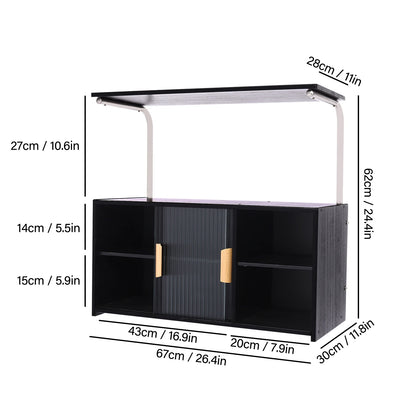 Two-Tier Storage Cabinet With Adjustable Shelves And Clear Door