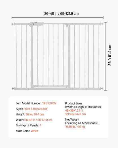 SucceBuy Walk Through Baby And Dog Gate For Home Safety