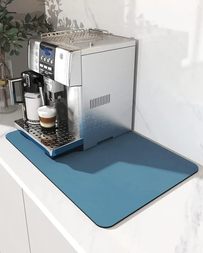 Water Absorbent Coffee Machine Mat With Rubber Backing