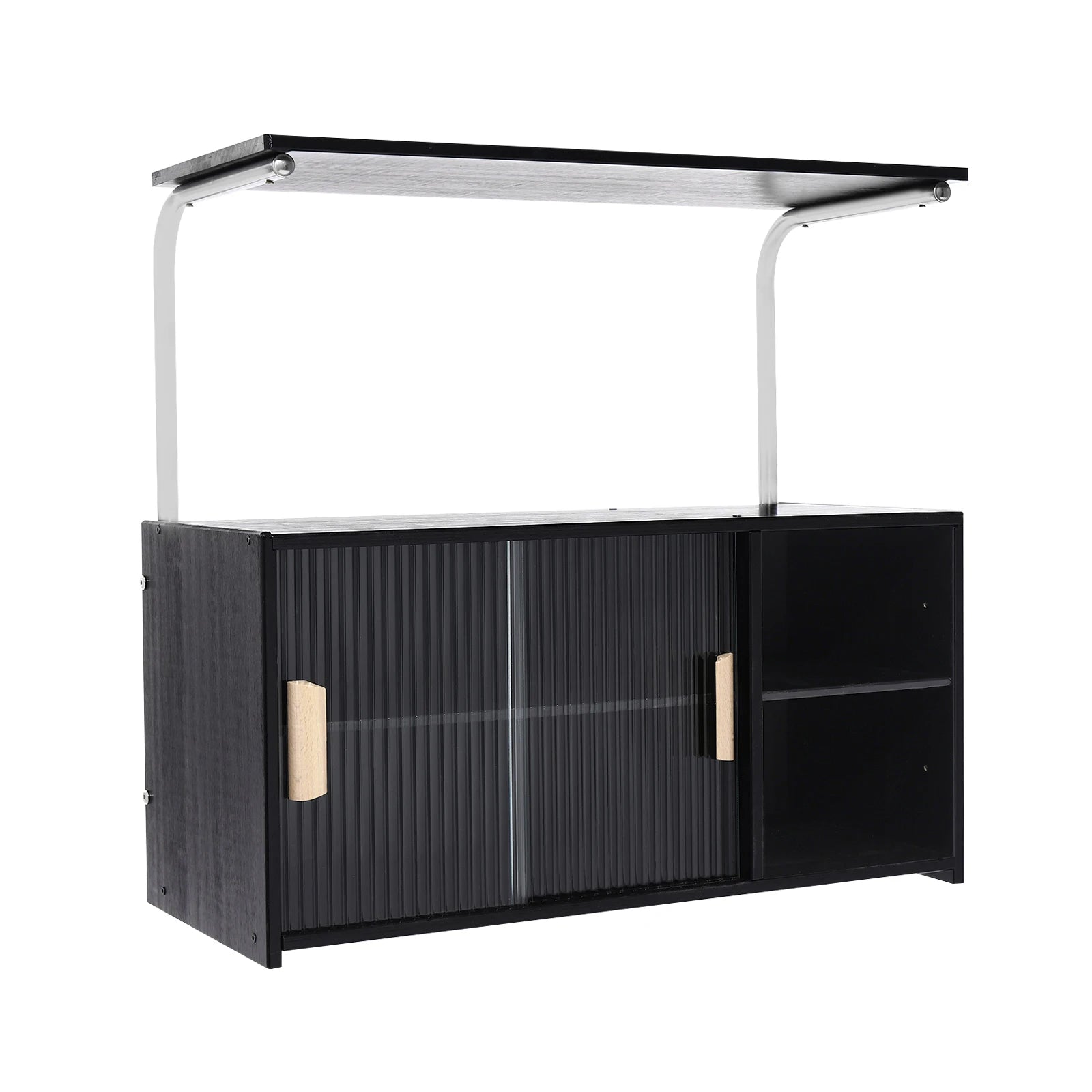 Two-Tier Storage Cabinet With Adjustable Shelves And Clear Door